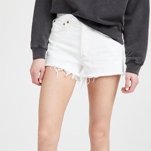 Agolde Parker Vintage Cutoff Shorts - Platinum White